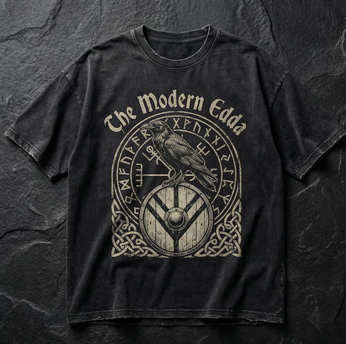The Modern Edda — Viking Raven Tee