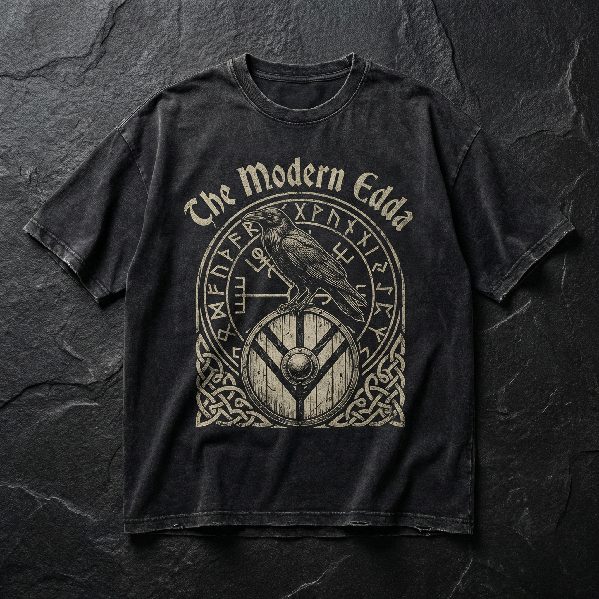 The Modern Edda — Viking Raven Tee